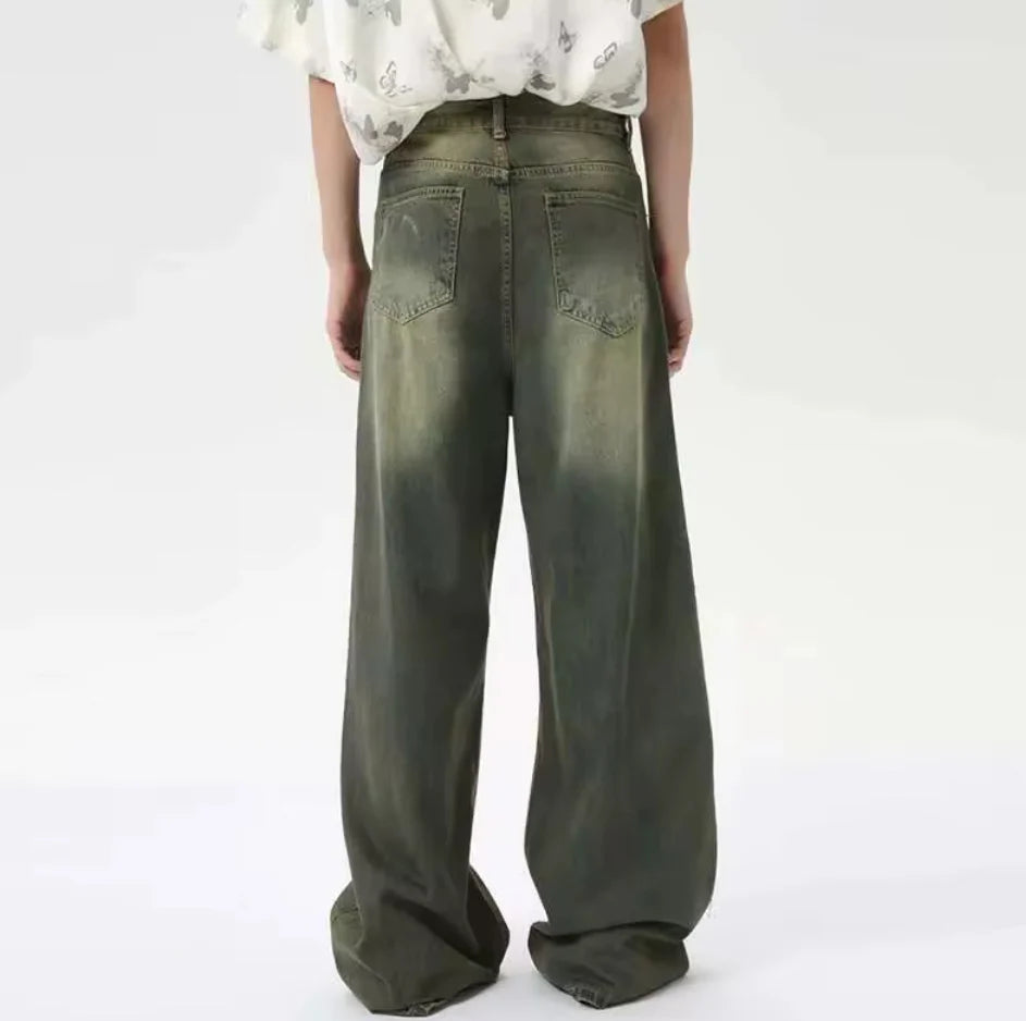 "Shallow Green" Baggy Jeans