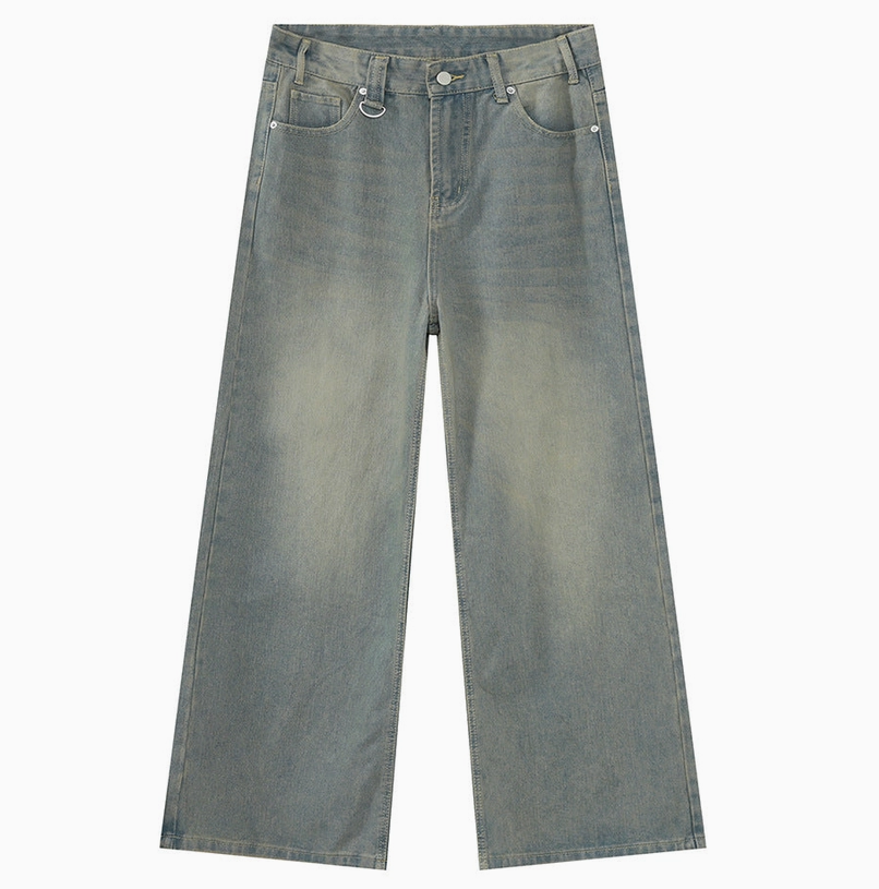 "Cement Green" Baggy Jeans