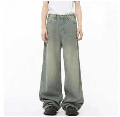 "Cement Green" Baggy Jeans