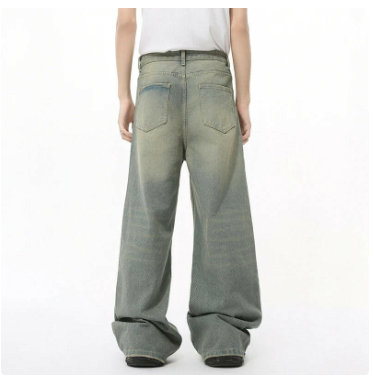 "Cement Green" Baggy Jeans